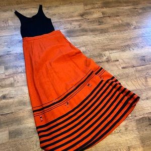 Vintage 1970s African Wrap Maxi Skirt Fall Winter
